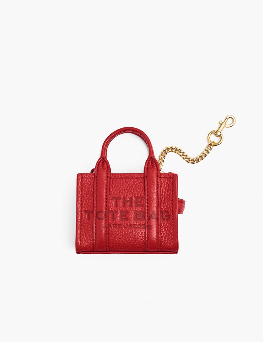 nano tote charm leather true red - marc jacobs - shopper