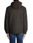 overshirt cappuccio interno nylon brown - alley docks - giacca