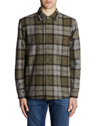 overshirt check interno trapuntato green brown - alley docks - giacca