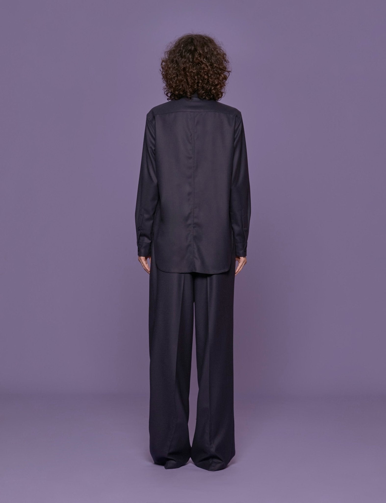 overshirt flanella lana blu - tibi - giacca