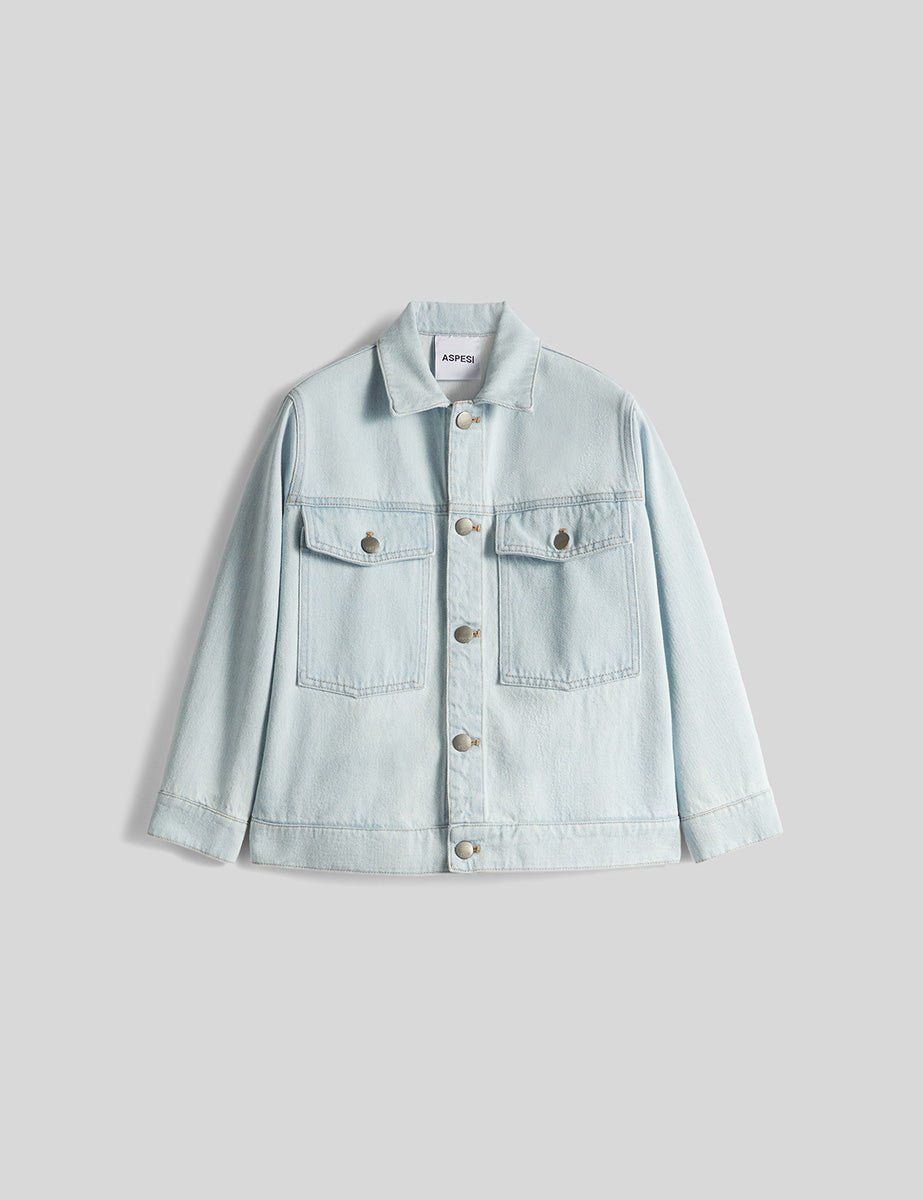 overshirt jeans denim bleached - aspesi - giacca