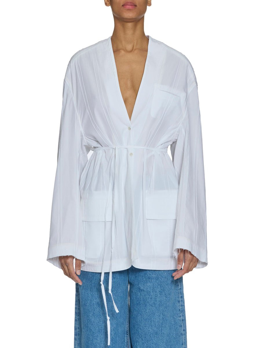 overshirt jhonatan cintura vita bianco - jejia - camicia manica lunga