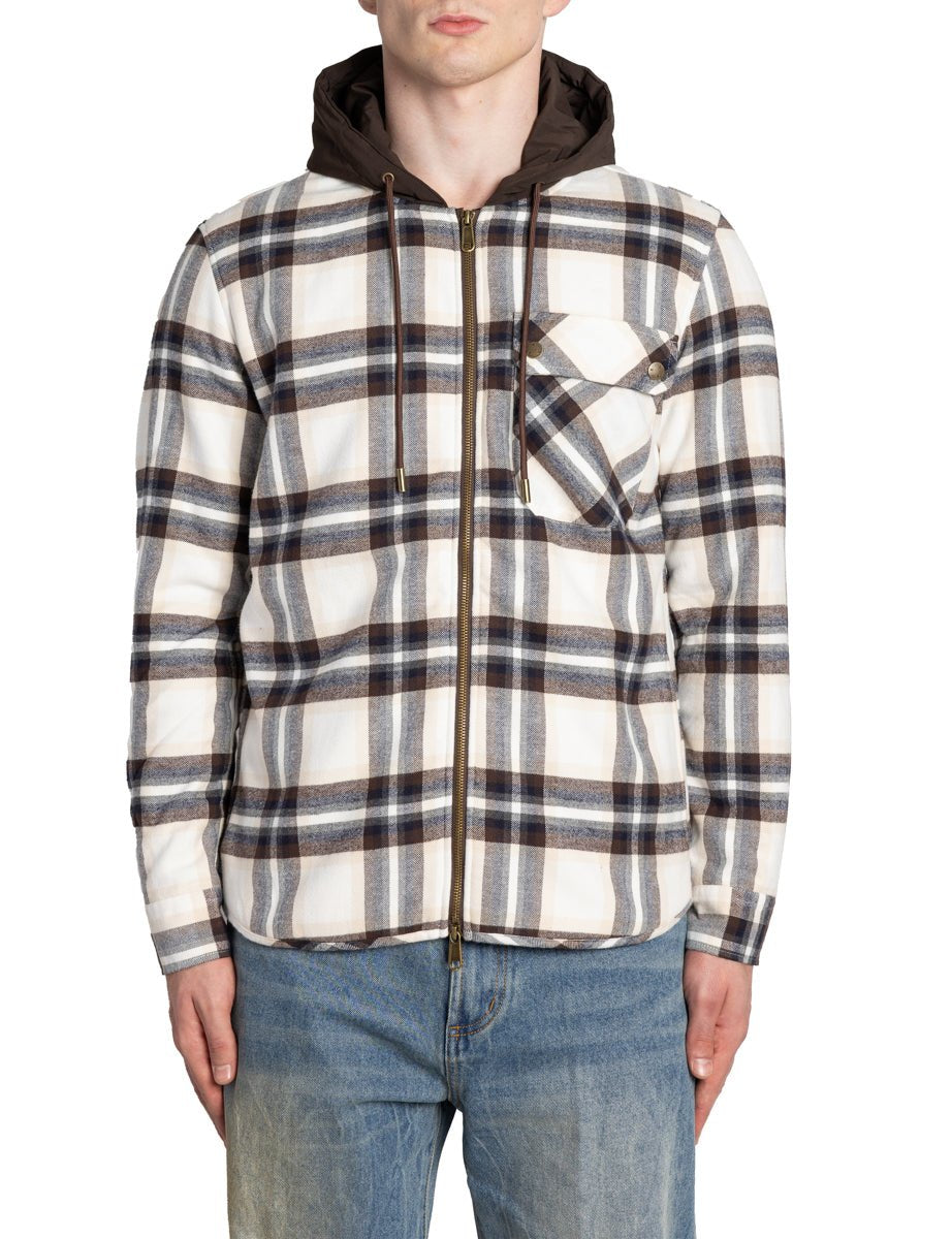 overshirt orsetto cappuccio tasca marrone blu - alley docks - giacca