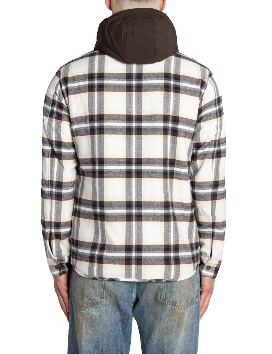 overshirt orsetto cappuccio tasca marrone blu - alley docks - giacca