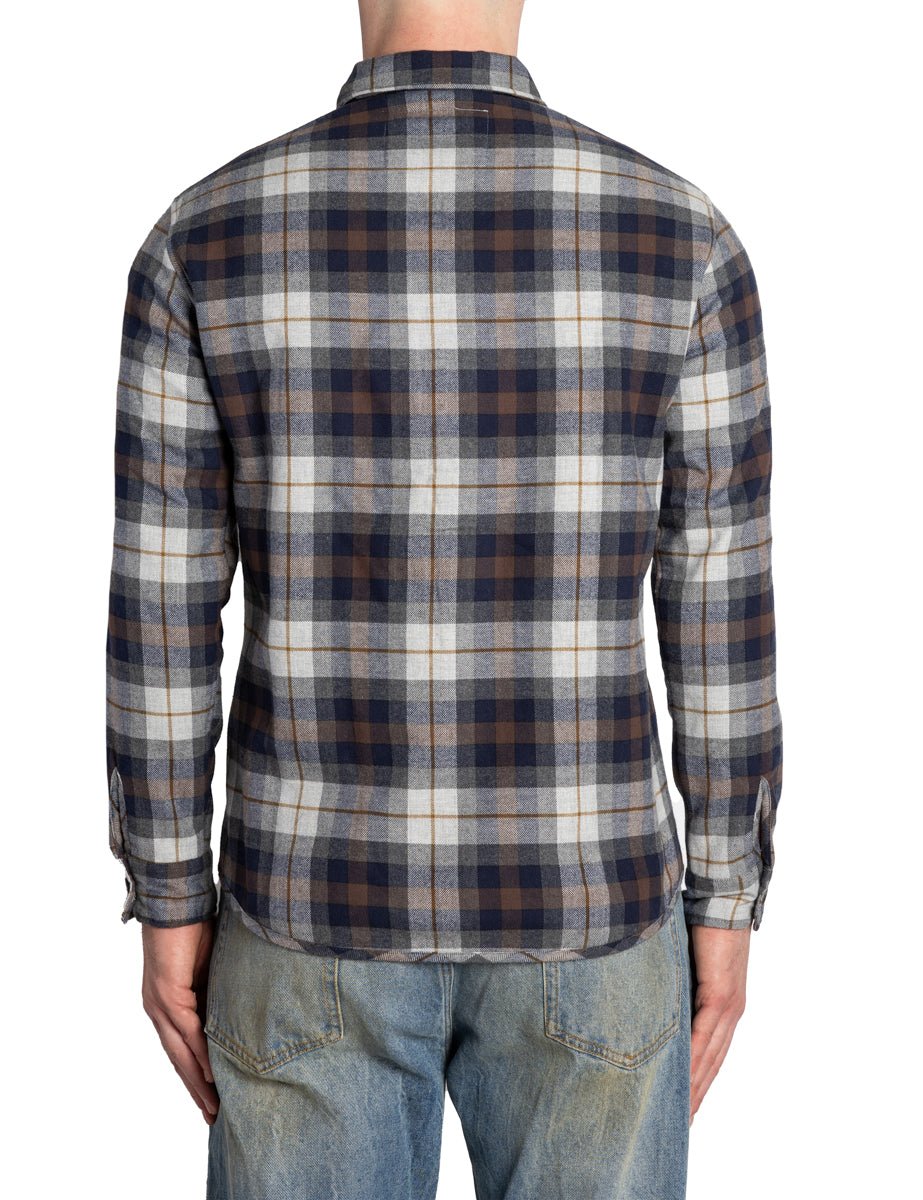 overshirt orsetto due tasche check marrone blu - alley docks - giacca
