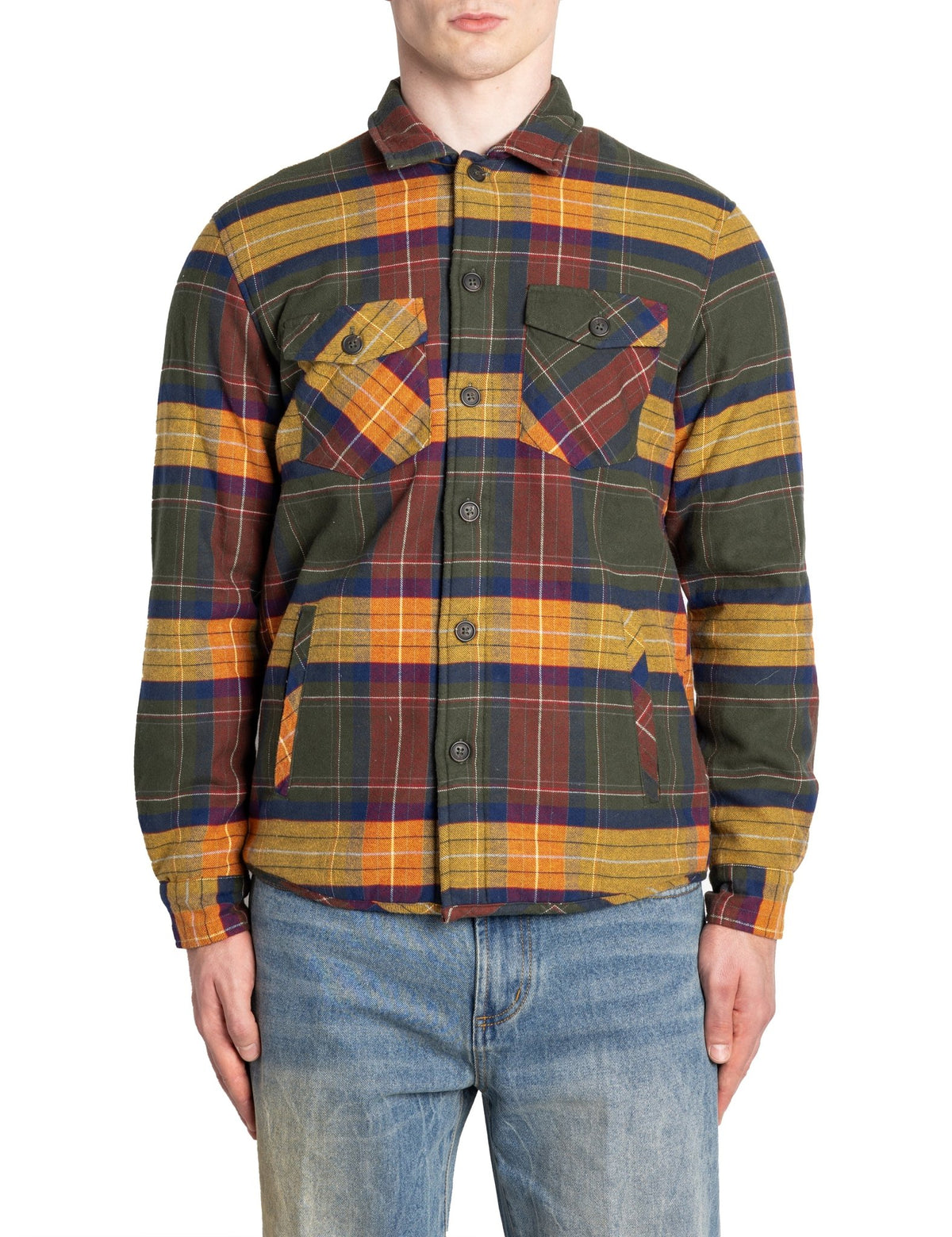 overshirt orsetto due tasche check multicolor - alley docks - giacca