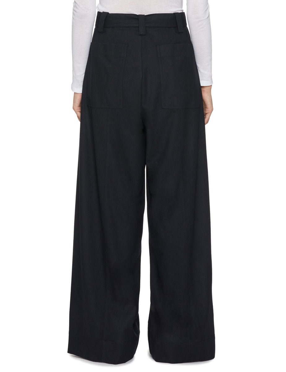 pantalone ampio flanella blu notte - alysi - pantalone