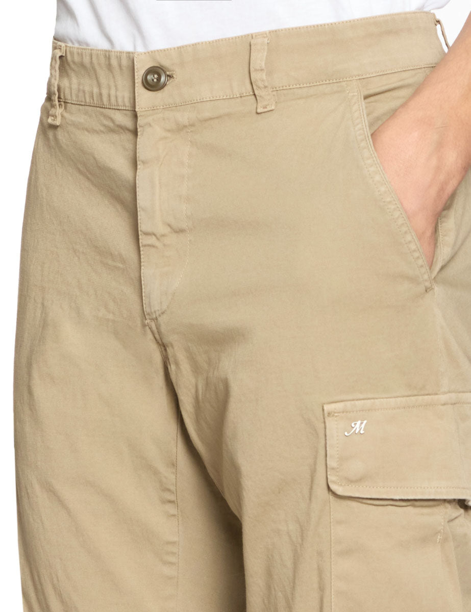pantalone cargo cotone elastico beige - mason's - pantalone casual