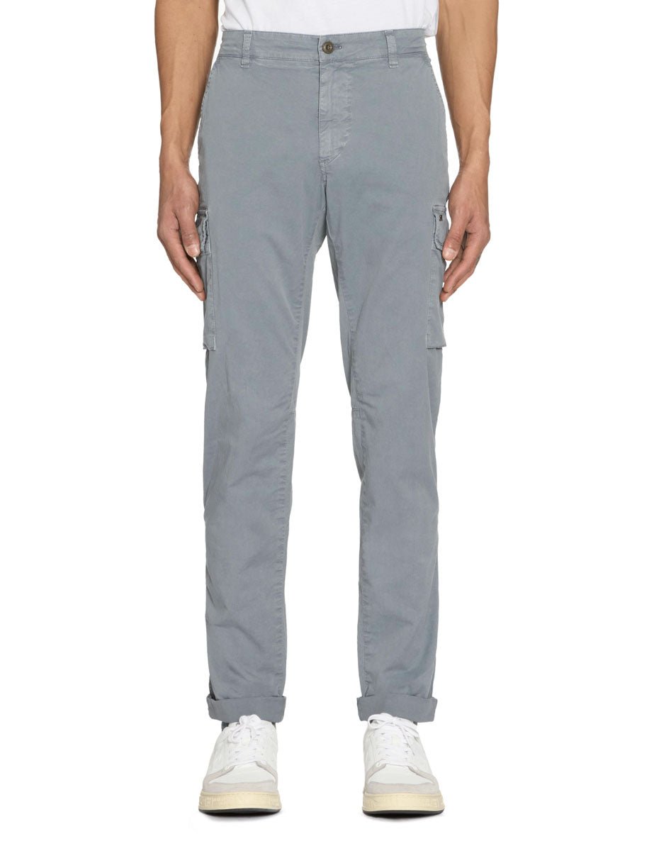 pantalone cargo cotone elastico grigio - mason's - pantalone casual