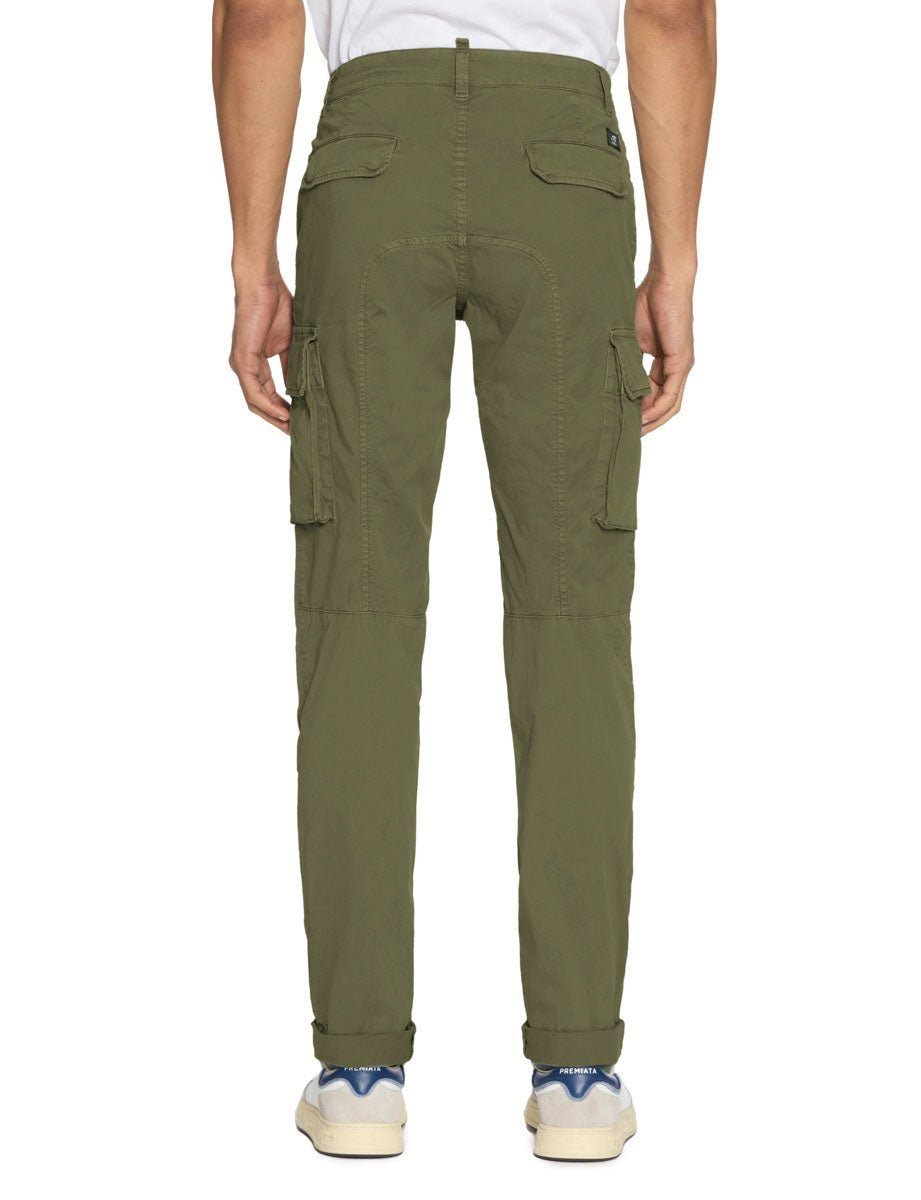 pantalone cargo cotone elastico verde - mason's - pantalone casual