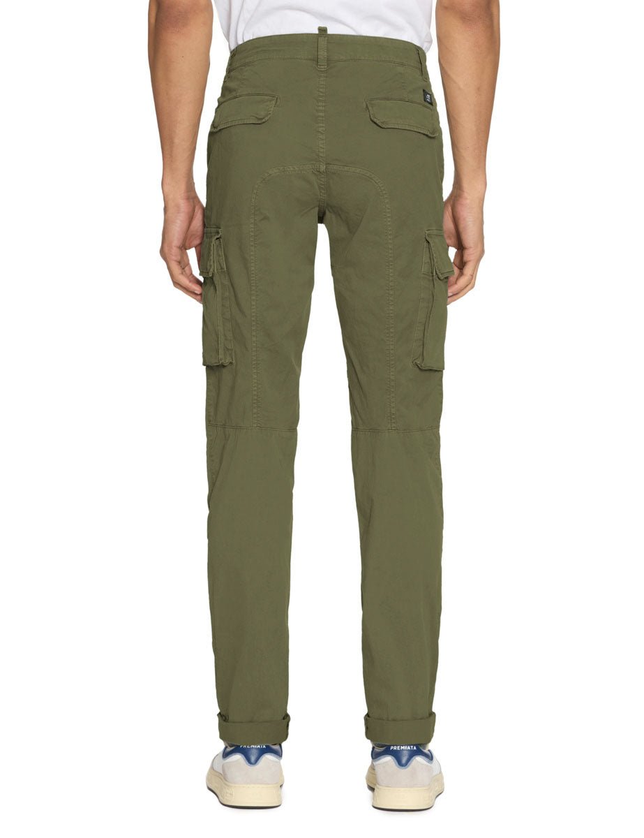 pantalone cargo cotone elastico verde - mason's - pantalone casual
