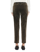 pantalone caviglia slim velluto moro - blufrida - pantalone