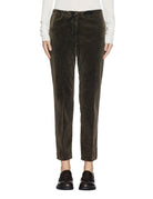 pantalone caviglia slim velluto moro - blufrida - pantalone