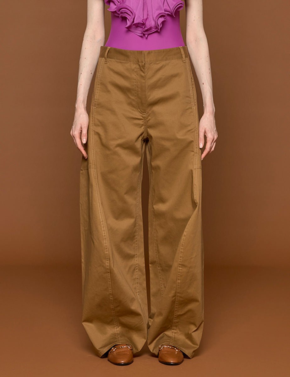 pantalone chino caramel - tibi - pantalone