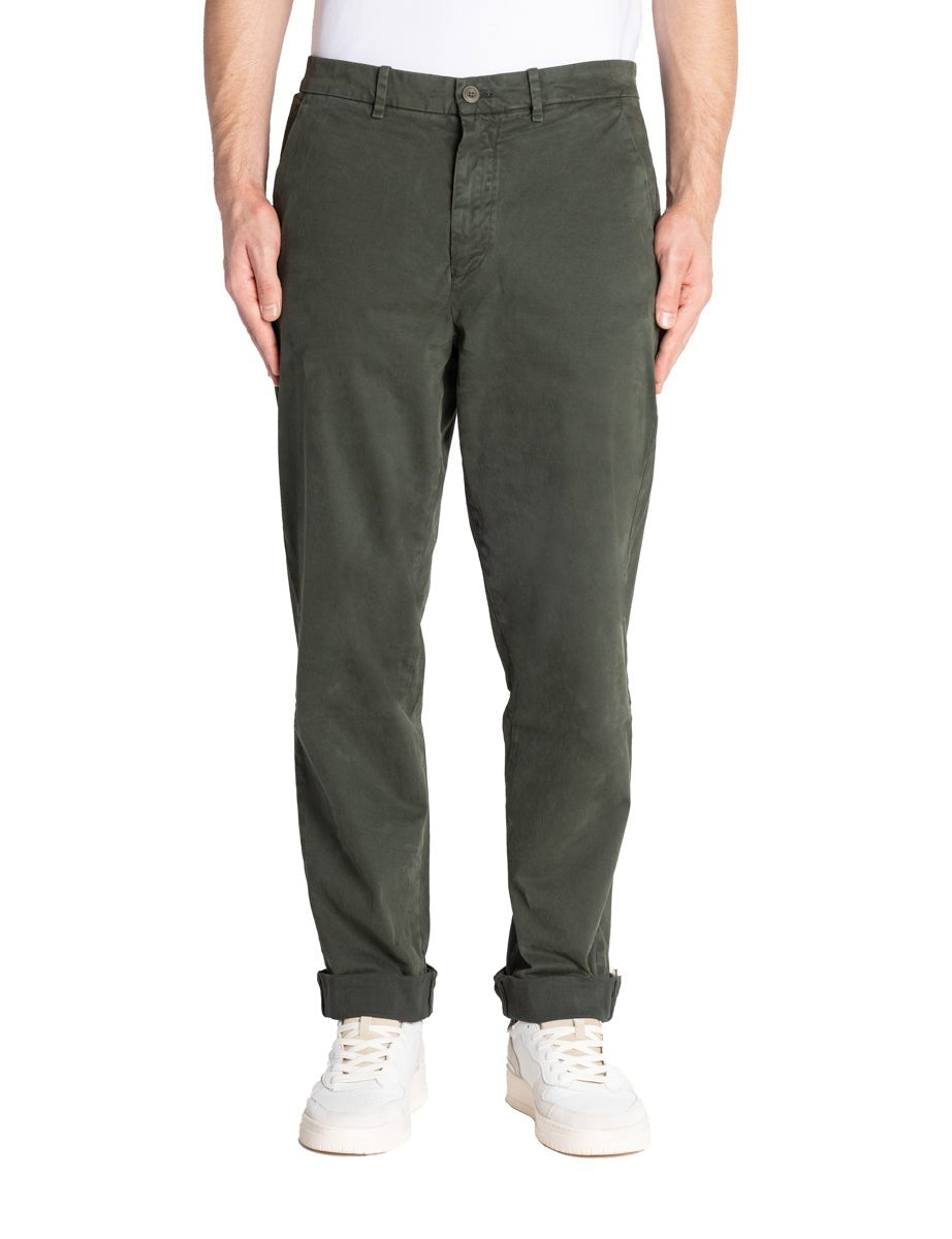 pantalone chino cotone carrot verde scuro - mason's - pantalone casual