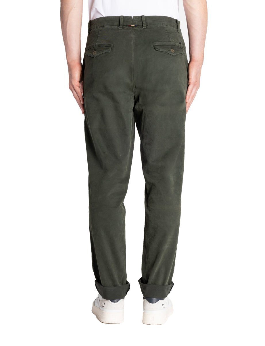 pantalone chino cotone carrot verde scuro - mason's - pantalone casual