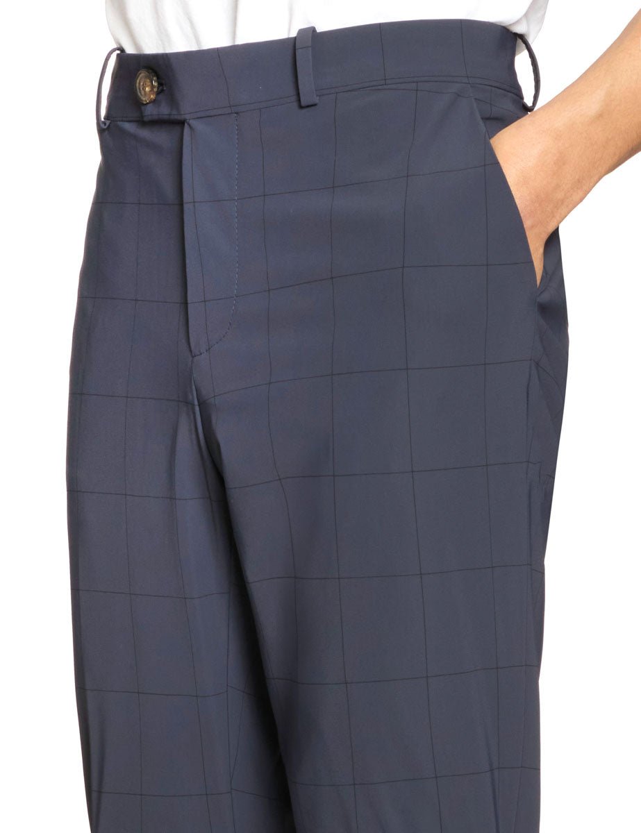 pantalone chino surflex finestrato blu - rrd - pantalone elegante