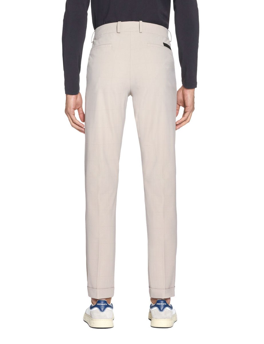 pantalone chino surflex microfantasia galles sabbia - rrd - pantalone elegante