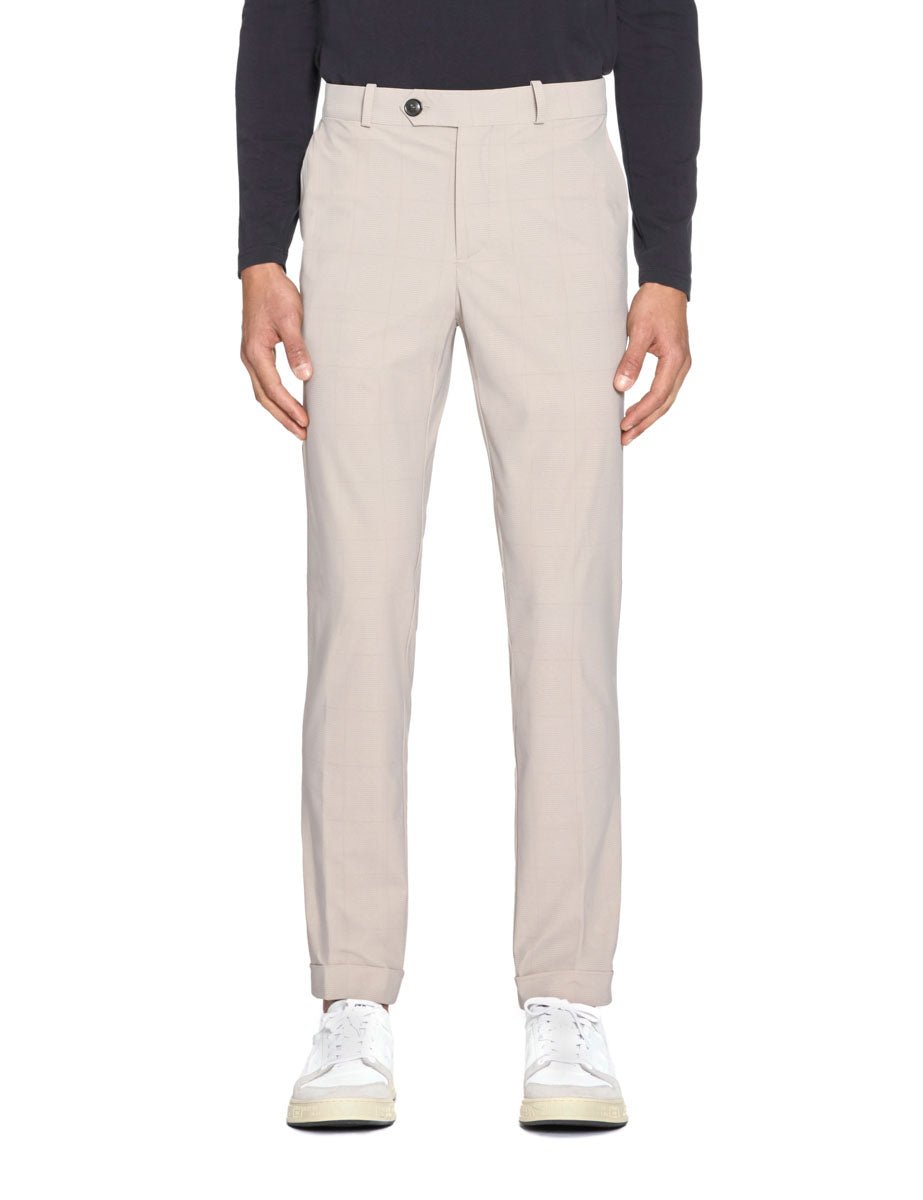 pantalone chino surflex microfantasia galles sabbia - rrd - pantalone elegante