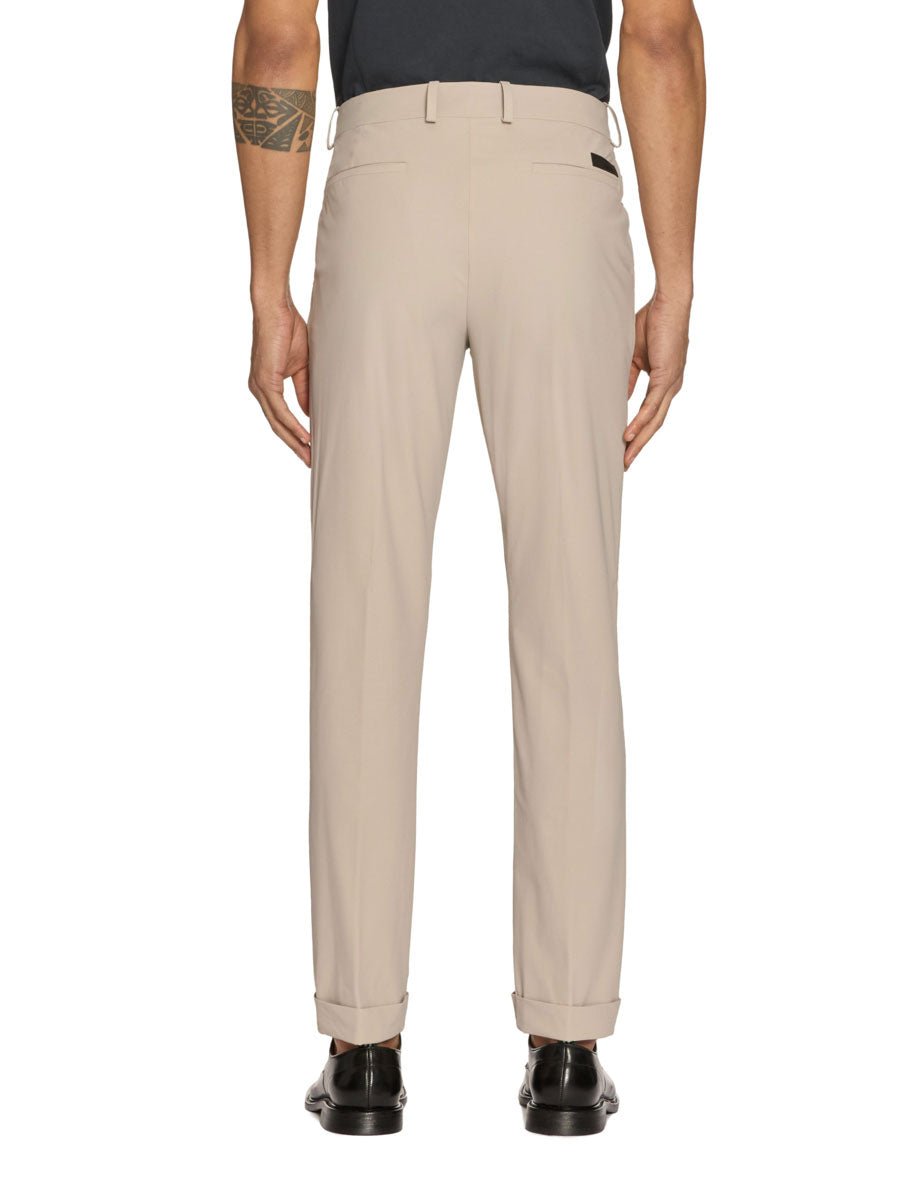 pantalone chino surflex microfantasia puntaspillo beige - rrd - pantalone elegante