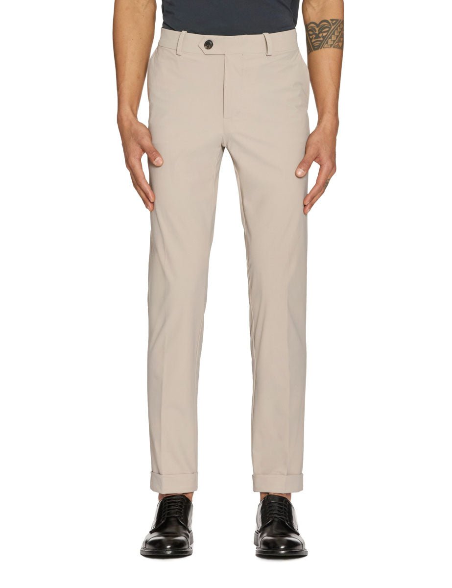 pantalone chino surflex microfantasia puntaspillo beige - rrd - pantalone elegante