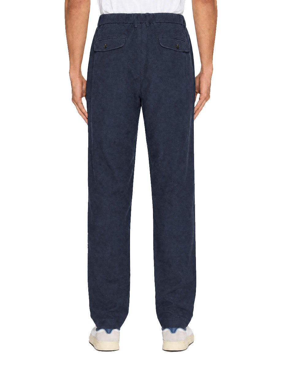 pantalone coulisse lino blu navy - alley docks - pantalone casual