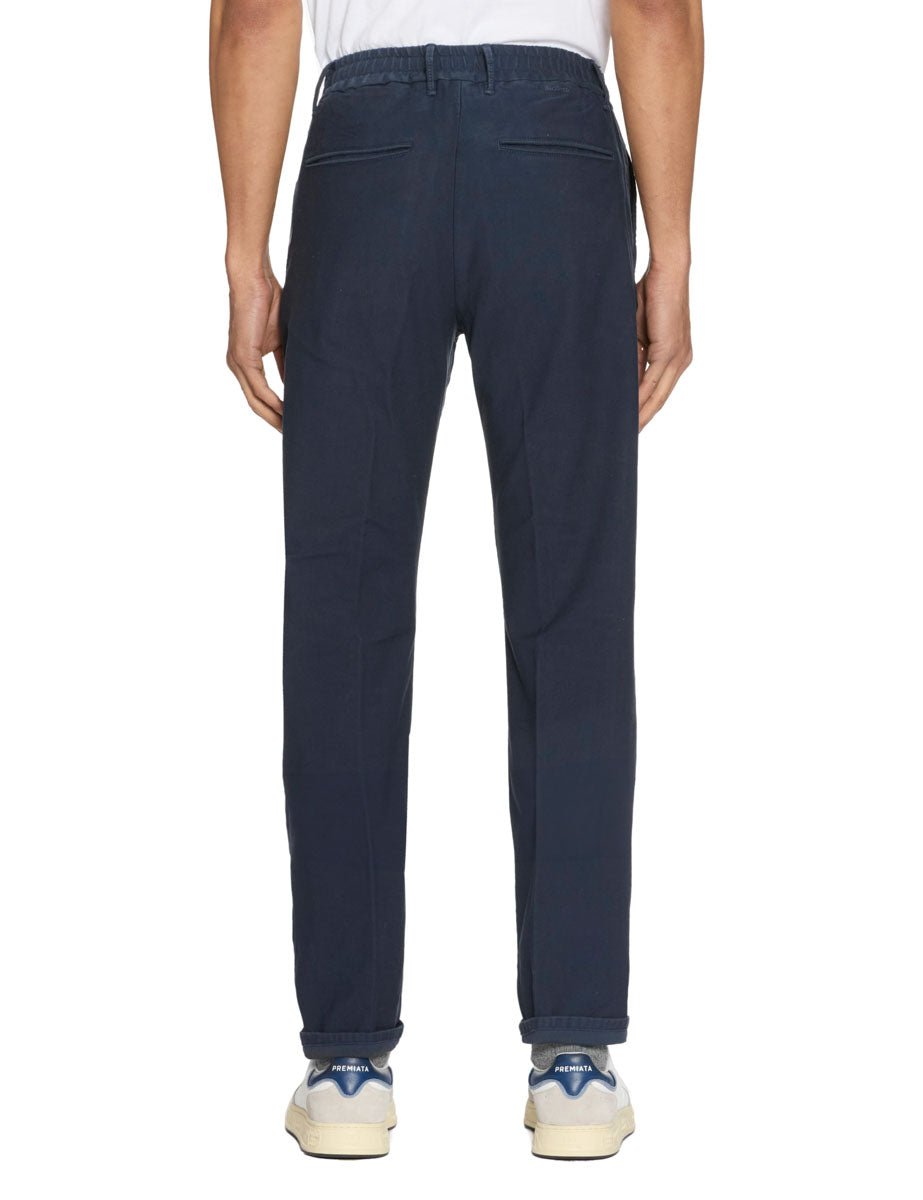pantalone coulisse slim canvas blu - incotex - pantalone casual
