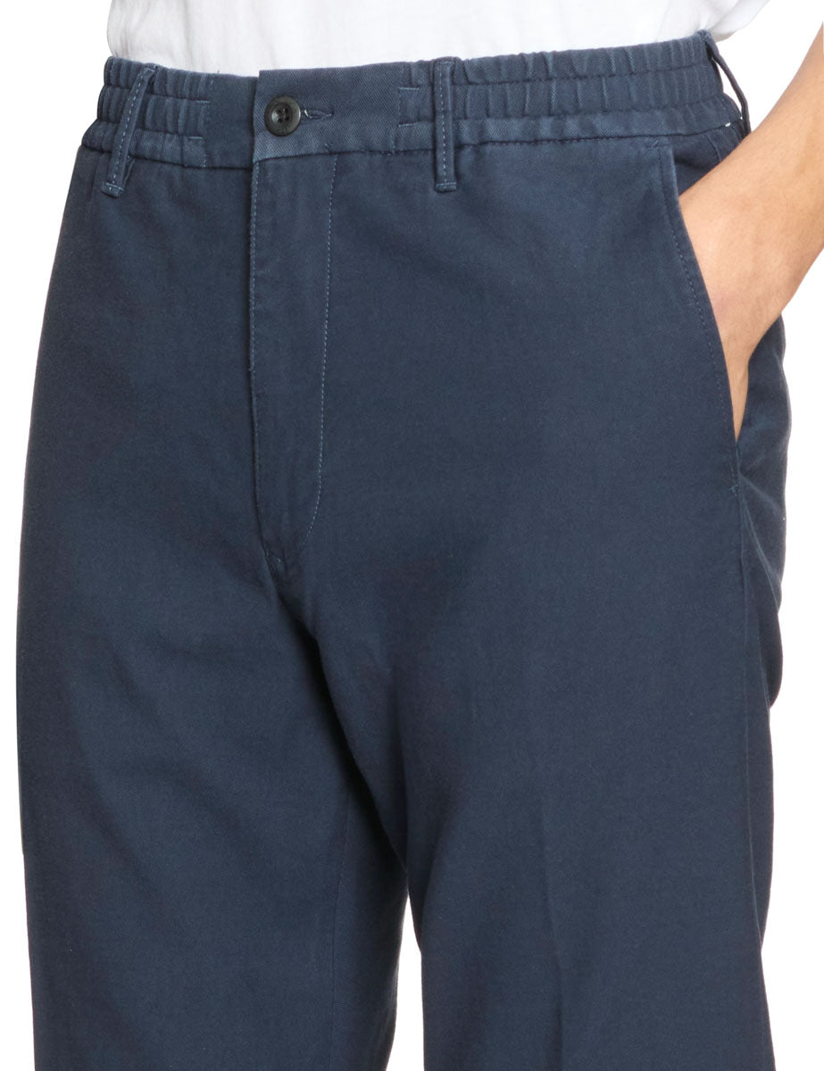 pantalone coulisse slim canvas blu - incotex - pantalone casual