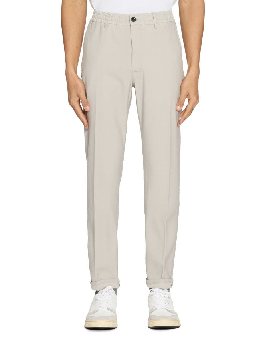 pantalone coulisse slim canvas cenere - incotex - pantalone casual