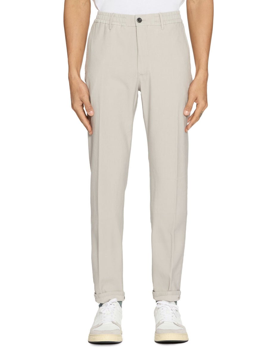 pantalone coulisse slim canvas cenere - incotex - pantalone casual