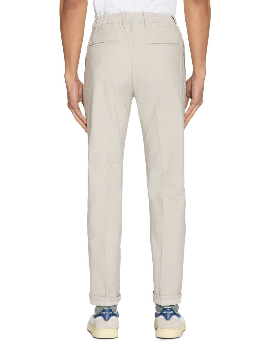 pantalone coulisse slim canvas cenere - incotex - pantalone casual