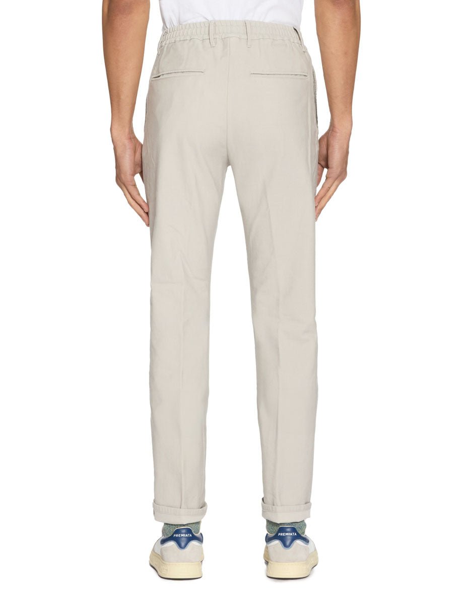 pantalone coulisse slim canvas cenere - incotex - pantalone casual