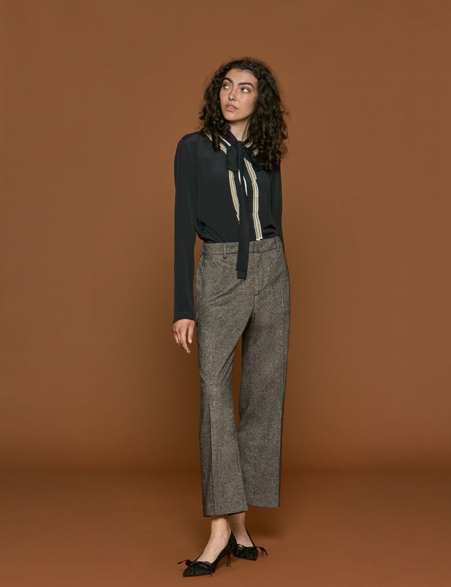 pantalone cropped grigio nero - n21 alessandro dell'acqua - pantalone