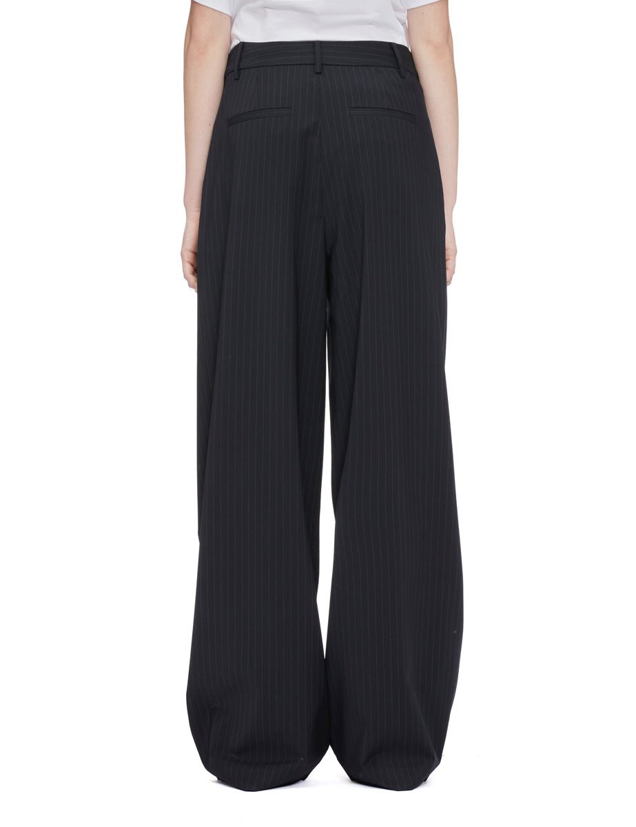 pantalone dominic pinstripe navy - tibi - pantalone