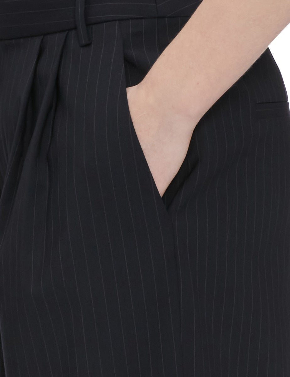 pantalone dominic pinstripe navy - tibi - pantalone