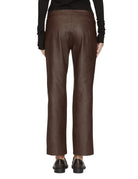 pantalone ecopelle trombetta caffe - blufrida - pantalone