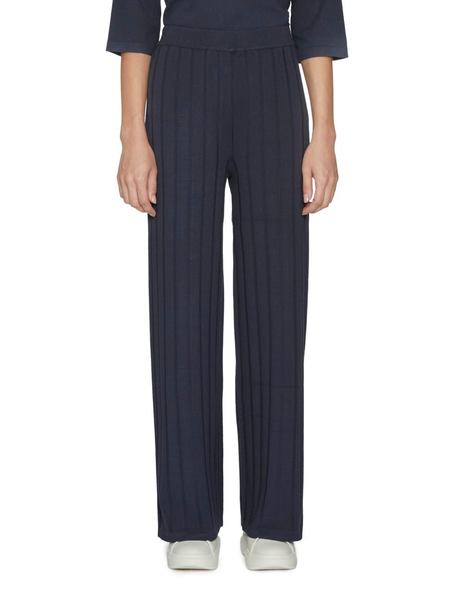 pantalone elastico maglia costa blu - max mara leisure - pantalone