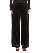 pantalone elastico velluto liscio nero - blufrida - pantalone
