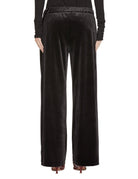 pantalone elastico velluto liscio nero - blufrida - pantalone