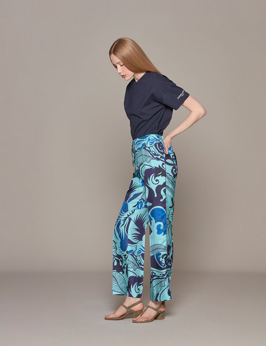 pantalone etere azzurro blu campanule - for restless sleepers - pantalone