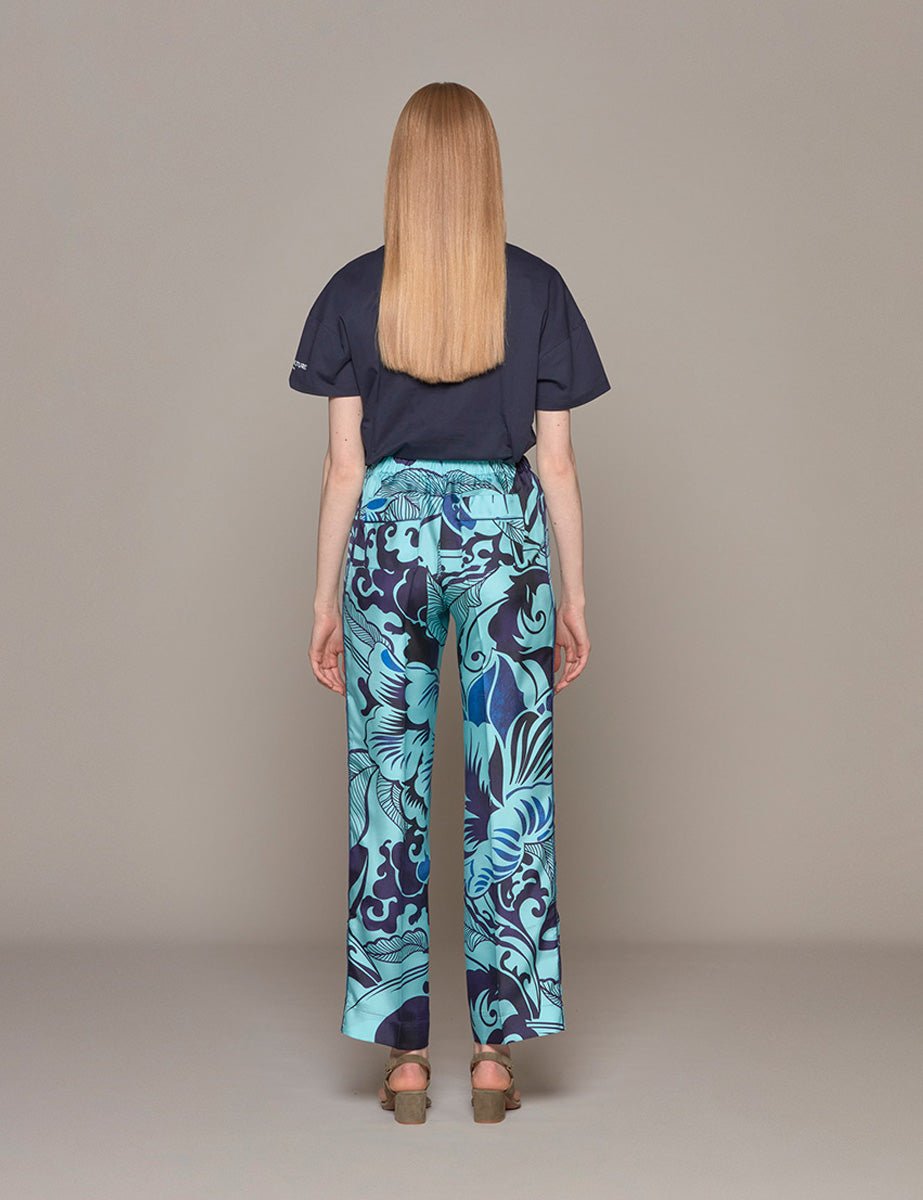 pantalone etere azzurro blu campanule - for restless sleepers - pantalone