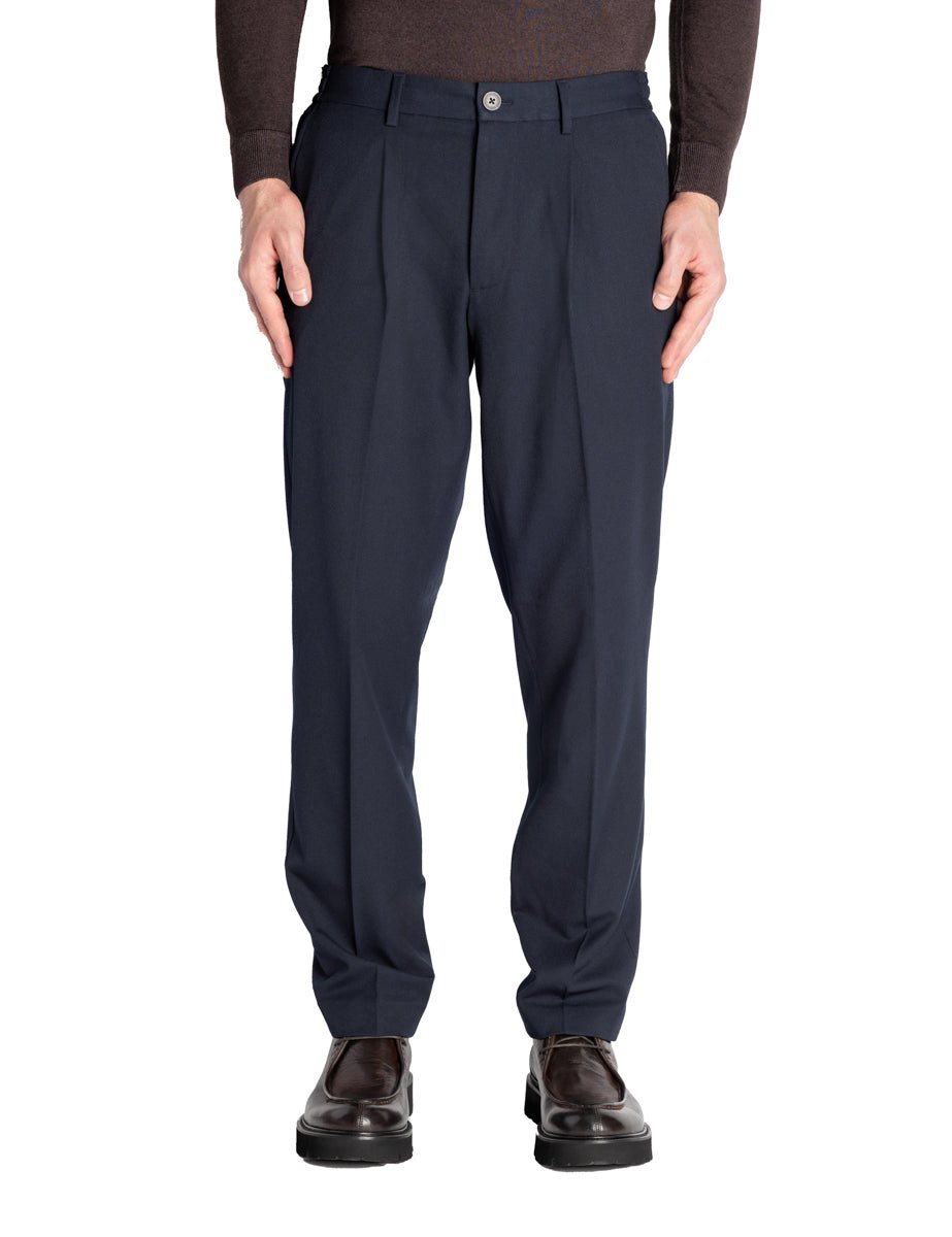 pantalone finn vestibilità regolare blu navy - selected - pantalone casual