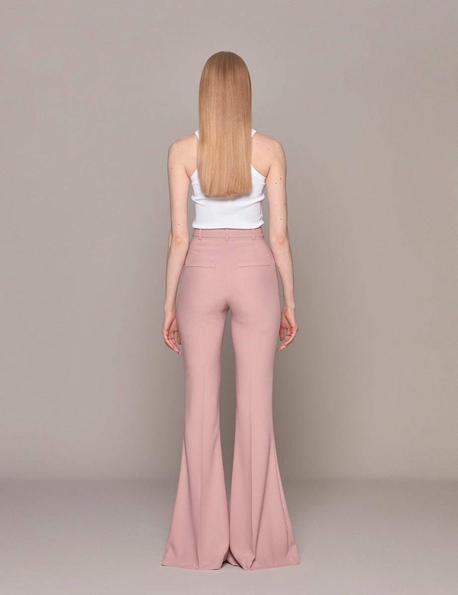 pantalone flare cady powder pink - hebe studio - pantalone