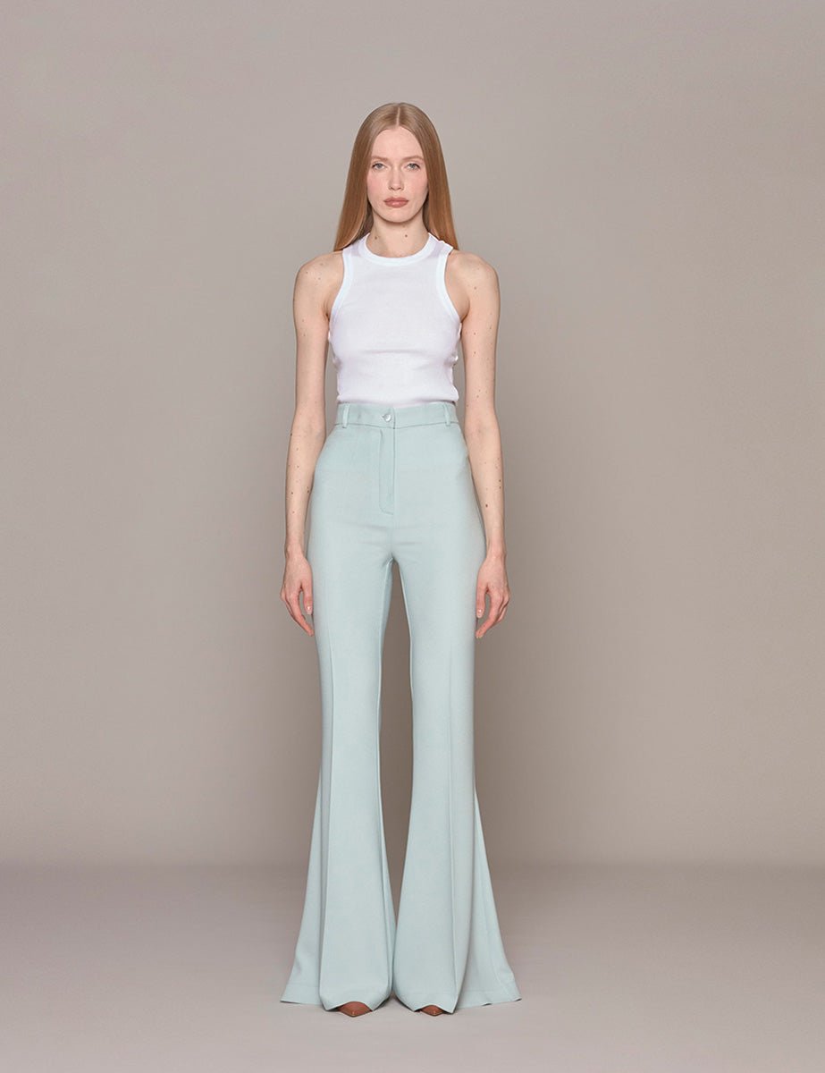 pantalone flare cady teal agave - hebe studio - pantalone