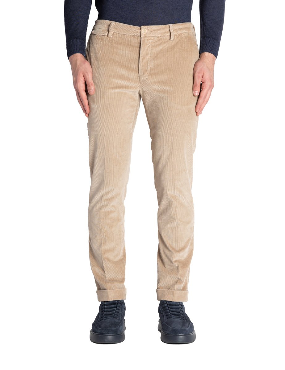 pantalone fondo risvolto velluto beige - teleria zed - pantalone casual