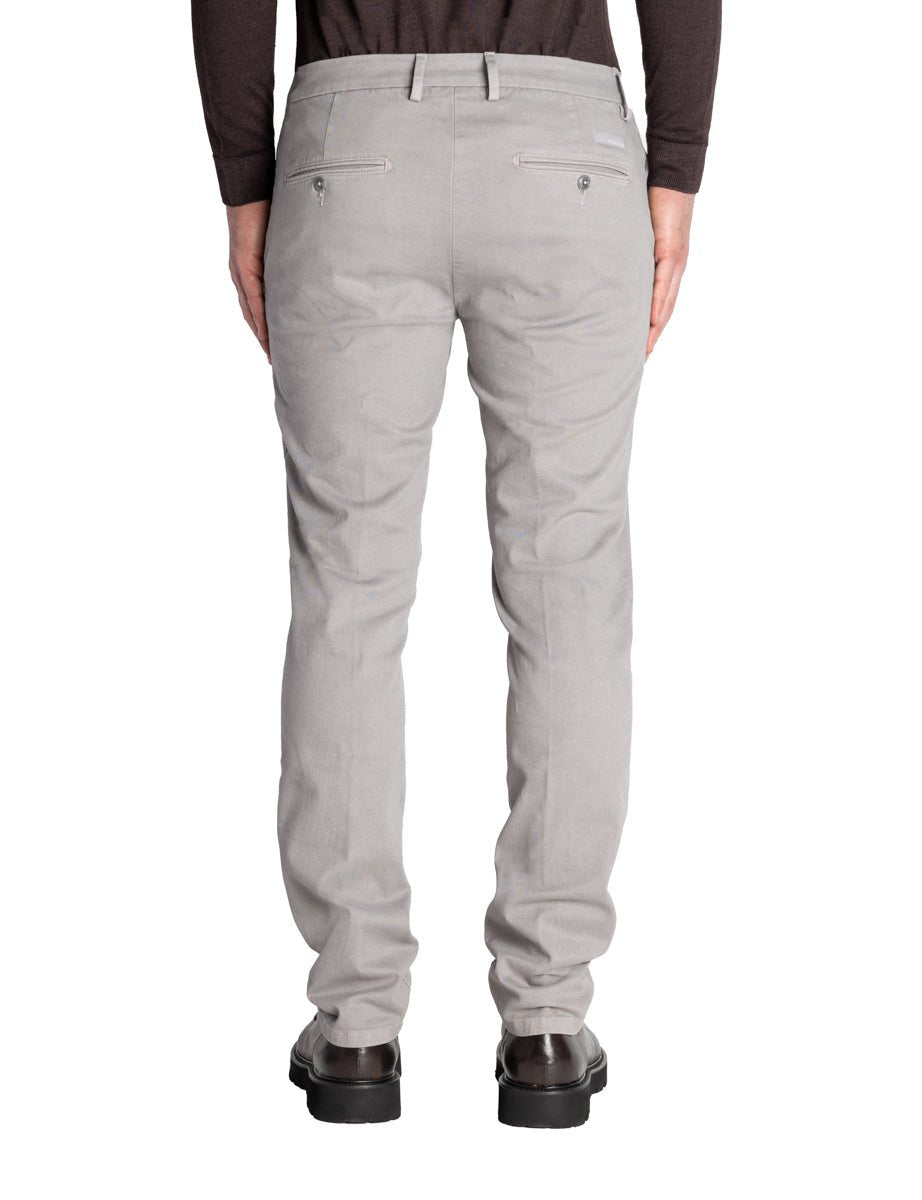 pantalone fondo tessuto spigato grigio cenere - teleria zed - pantalone casual