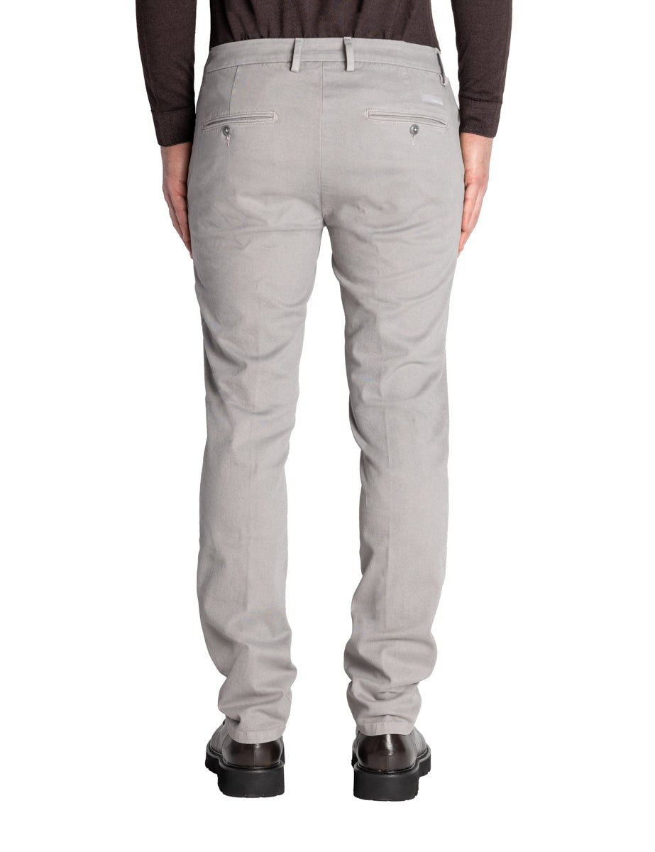 pantalone fondo tessuto spigato grigio cenere - teleria zed - pantalone casual