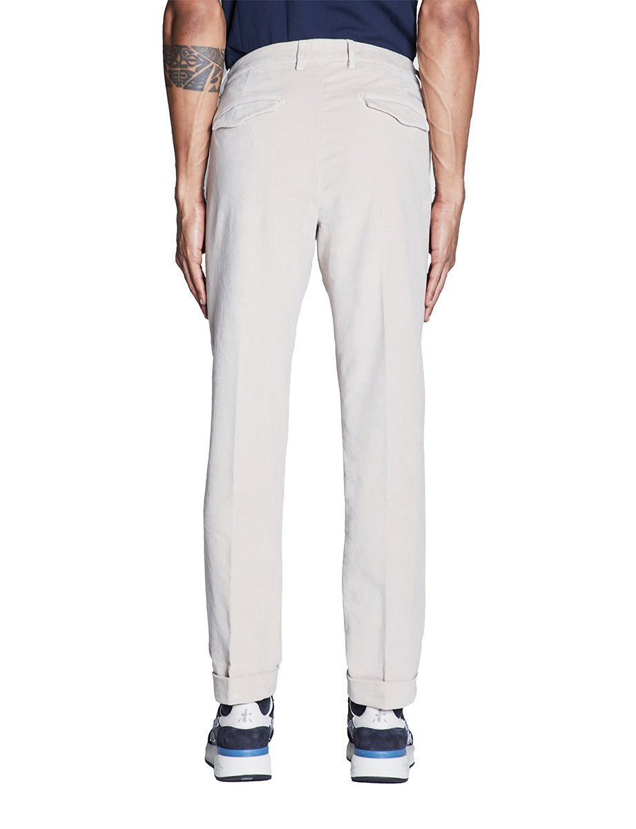 pantalone fustagno risvolto beige - teleria zed - pantalone casual