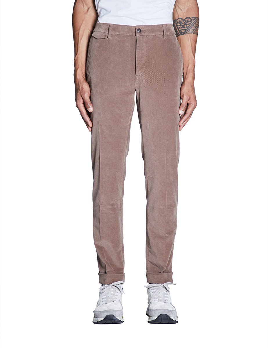 pantalone fustagno risvolto cioccolato - teleria zed - pantalone casual