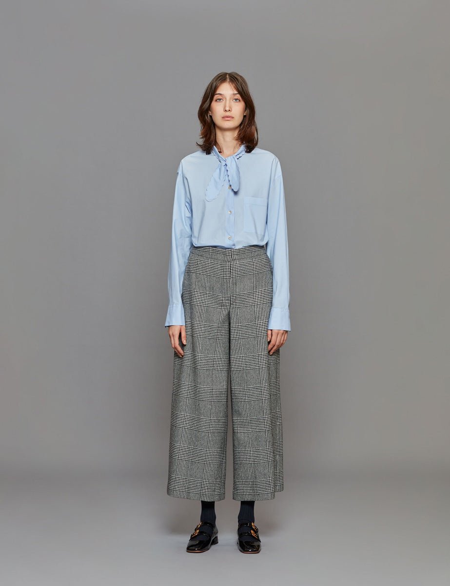 pantalone gamba larga bianco nero - vivetta - pantalone